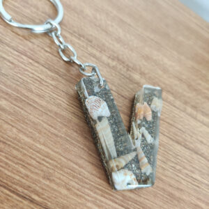 deniz kabuğu & kumlu harf "k" anahtarlık & kişiye Özel, hediye kutulu (kopya)