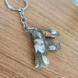 deniz kabuğu & kumlu harf "a" anahtarlık & kişiye Özel, hediye kutulu (kopya)