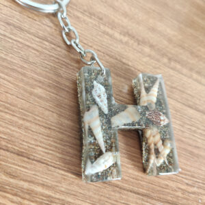 deniz kabuğu & kumlu harf "p" anahtarlık & kişiye Özel, hediye kutulu (kopya)