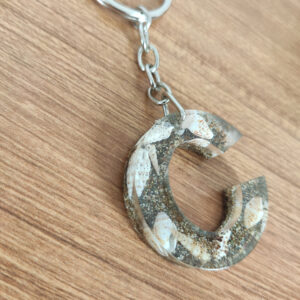 deniz kabuğu & kumlu harf "h" anahtarlık & kişiye Özel, hediye kutulu (kopya)