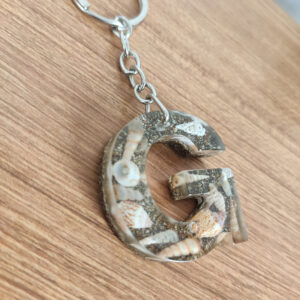 deniz kabuğu & kumlu harf "u" anahtarlık & kişiye Özel, hediye kutulu (kopya)