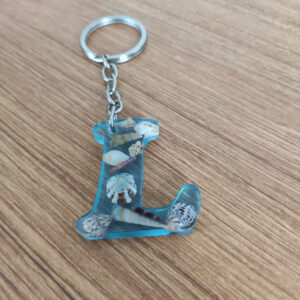 “açık mavi deniz” epoksi “Ö” harf anahtarlık (kopya)