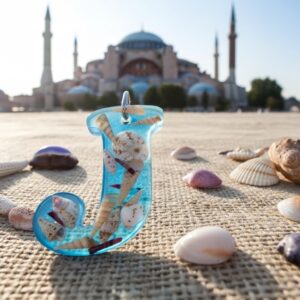 “açık mavi deniz” epoksi “gm” harf anahtarlık (kopya)